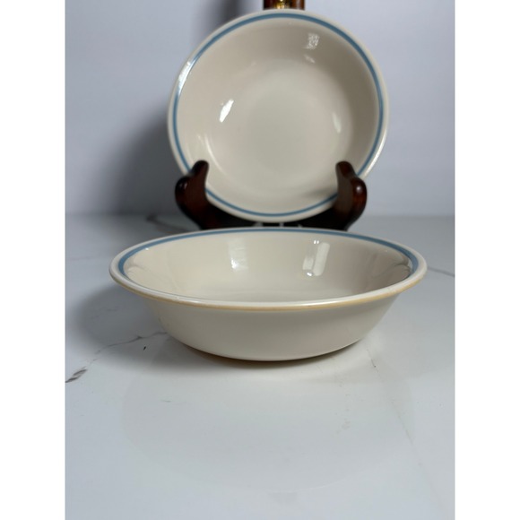 Corelle Other - Corelle Livingware Morning Blue 6.25" Vintage Cereal Bowls Set of 6 Blue‎ Rim